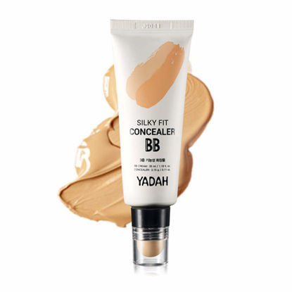 Picture of YADAH Silky Fit Concealer BB Power Brightening 1.18 Ounce 23 Natural Beige, 2 in 1 Base Makeup Natural Ingredients Foundation Cream