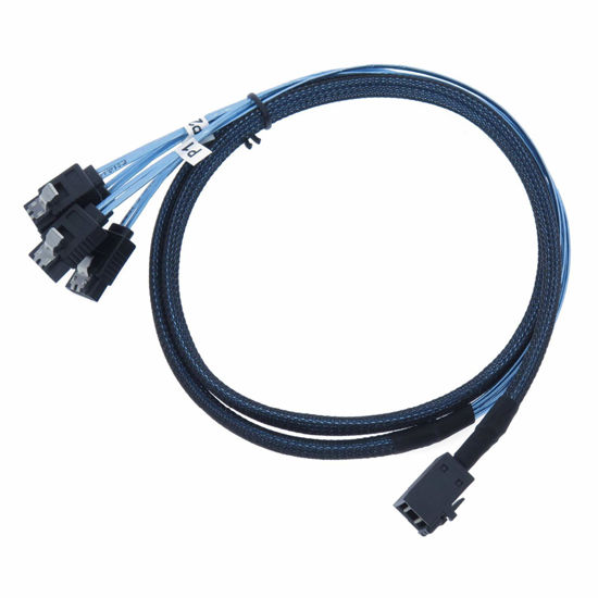 Picture of EDIMS Internal HD Mini SAS SFF-8643 to 4 SATA Forward Breakout Cable Used for Raid Card SFF-8643 Controller,3.3FT