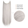 Picture of REECHO Invisible Wire Hair Extensions with Transparent Headband Adjustable Size Removable Secure Clips in Straight Secret Hairpiece for Women (14 Inch (Pack of 1), Grey/Brown/Silver/White Mixed)