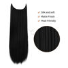 Picture of REECHO Invisible Wire Hair Extensions with Transparent Headband Adjustable Size Removable Secure Clips in Straight Secret Hairpiece for Women (16 Inch (Pack of 1), Natural Black)