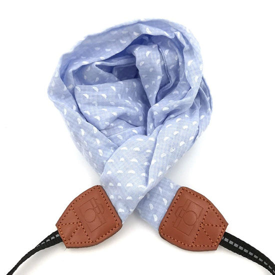 Picture of LIFEMATE Scarf Camera Strap,DSLR Camera Strap Universal Neck Strap,Fabric of Bohemia Floral Scarf Camera Strap (Blue and White)