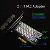 Picture of GLOTRENDS Dual M.2 X4 PCIe Adapter for One M.2 PCIe SSD and One M.2 SATA SSD, Support OS Booting from M.2 PCIe SSD or M.2 SATA SSD, Including 2 x M.2 Heatsink and Thermal Pad and M.2 Screws (PA12-HS)