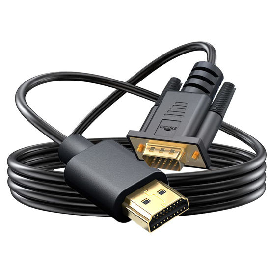 Picture of HDMI to VGA Cable 10 Ft, Gold-Plated Computer HDMI to VGA Monitor Cable Adapter Cord for Computer, Desktop, Laptop, PC, Monitor, Projector, HDTV (NOT Bidirectional)