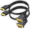 Picture of HDMI to VGA Cable 2-Pack, 5 Feet Gold-Plated Computer HDMI to VGA Monitor Cable Adapter Cord for Computer, Desktop, Laptop, PC, Monitor, Projector, HDTV, and More (NOT Bidirectional)