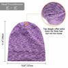 Picture of Silk Satin Lined Bonnet Sleep Cap - Adjustable Stay on All Night Hair Wrap Cover Slouchy Beanie for Curly Hair Protection for Women and Men - Heather Purple