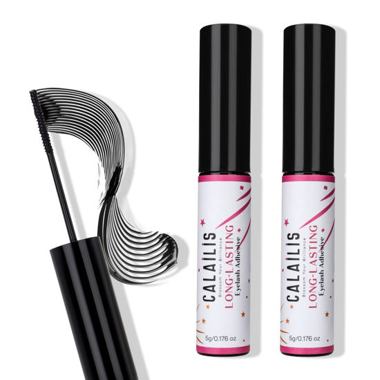 Picture of CALAILIS Lash Glue, Cluster Lash Glue, Lash Extension Glue, Super Strong Hold 48 Hours Long Lasting Eyelash Glue for Lash Cluster, Waterproof, Non-Irritating, Fast Drying Lash Glue, 2Pack