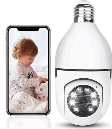 Picture of Light Bulb Security Camera, Light Bulb Camera,Full-HD 1080P 360 Degree Panoramic 2.4Ghz Wireless Surveillance WiFi Security Camera (No Micro SD Card)