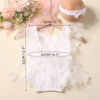 Picture of Ylsteed Newborn photography Outfits Girl Newborn Photography Props Lace Romper with Handmade Headband Newborn Infant Photo shoot Outfits Girls Photo Props Full Flower-White