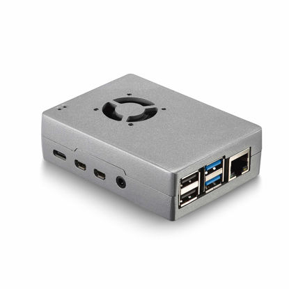 Picture of Vilros Raspberry Pi 4 Compatible Heavy Duty Aluminum Alloy Case with Preinstalled and Ready to Connect Fan (Silver)