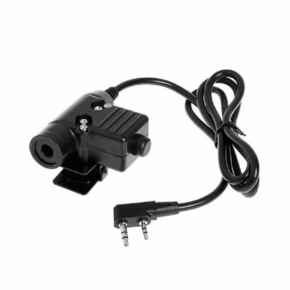 Picture of U94 PTT Military Adapter Mobile 2 Pin 7.0mm Plug Push to Talk for Kenwood/Baofeng Radio