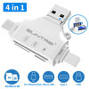 Picture of SD/Micro SD Card Reader for iPhone/ipad/Android/Mac/Computer,Portable Memory Card Reader 4 in 1 SD Card Adapter&Trail Camera Viewer Compatible with TF