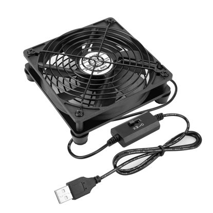 Picture of Neukniy Quiet 120mm USB Computer Fan Dual Ball Bearing with Speed Controller 5v Powered Fan for Router Modem Xbox DVR Playstation Receiver Cooling