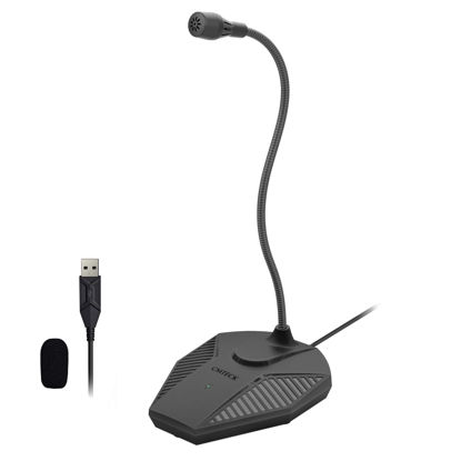 Picture of USB Computer Microphone, Plug &Play Desktop Omnidirectional Condenser PC Laptop Mic, Mute Button with LED Indicator, Compatible with Windows/Mac, Ideal for YouTube, Skype, Recording, Games(G100)