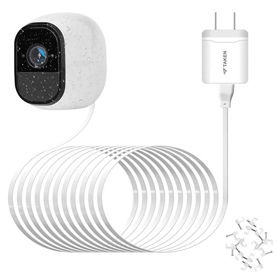 Picture of Taken 6ft Charging Cable and Quick Charge 3.0 Wall Charger, Compatible with Arlo Pro & Pro 2, Arlo GO, Other Home Cameras (Micro USB) Provides Continuous Uninterrupted Outdoor Power(White)