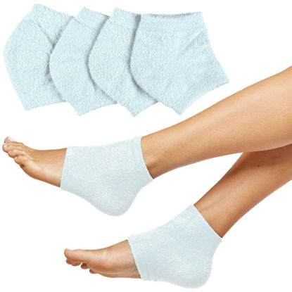 ZenToes Moisturizing Fuzzy Sleep Socks with Vitamin E, Olive Oil and Jojoba  Seed Oil to Soften and Hydrate Dry Cracked Heels (Regular, Blue and Pink)