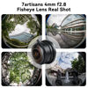 Picture of 7 Artisans 4mm F2.8 Fisheye Ultra Wide Angle Lens Manual Focus Prime Lens Compatible M4/3 Mount Mirrorless Cameras for Panasonic GH3 GH4 GF1 GM1 GM5 for Olympus E-M1 E-M5 E-M10