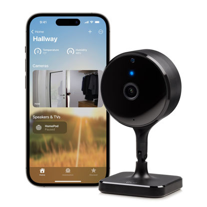 Picture of Eve Cam - Smart Indoor Camera, 1080p Resolution, Wi-Fi, 100% Privacy, HomeKit Secure Video, iPhone Notifications, Microphone and Speaker, Night Vision, Flexible Installation