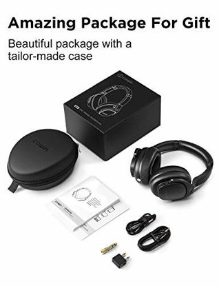 Picture of COWIN E9 Active Noise Cancelling Headphones Bluetooth Headphones Wireless Headphones Over Ear with Microphone, Comfortable Protein Earpads, 30 Hours Playtime for Travel/Work, Black