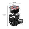 Picture of Mini Ball Head with 3 Cold Shoe Slots and 1/4" Thread Mount, 3kg/6.6lbs Load, 360 Degree Swivel, Aluminium Alloy Build, Suitable for Cameras, Monitors, Video Lights, Tripods