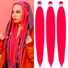 Picture of Dark Pink Braiding Hair Pre Stretched 30Inch Long Kanekalon Braiding Hair By Leticia