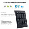 Picture of Bluetooth Number Pad, Wireless Numeric Keypad - Slim 22-Key Financial Accounting Numeric Keypad External Numpad Keyboard Extensions for Data Entry in Excel for Laptop, Tablets, PC, Windows, Notebook.