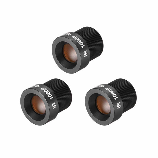 Picture of uxcell 3 Pcs CCTV Camera Lens 8mm Focal Length 1080P F2.0 1/2.7 Inch Wide Angle for CCD Camera