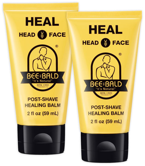 Picture of Bee Bald 2-Pack HEAL Post-Shave Healing Balm Immediately Calms & Soothes Damaged Skin, Treats Bumps, Redness, Razor Burn & Other Shaving Related Irritations, 2 Fl Oz Each