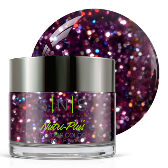 Picture of SNS Nail Dip Powder, Gelous Color Dipping Powder - Snow Ball (Purple, Glitter) - Long-Lasting Dip Nail Color Lasts up to 14 days - Low-Odor & No UV Lamp Required - 1 Oz