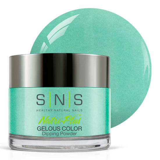 Picture of SNS Nail Dip Powder, Gelous Color Dipping Powder - Blue Lagoon (Turquoise, Aqua/Pastel, Cream) - Long-Lasting Dip Nail Color Dip Nail Color Lasts 14 Days - Low Odor & No UV Lamp Needed - 1 Oz