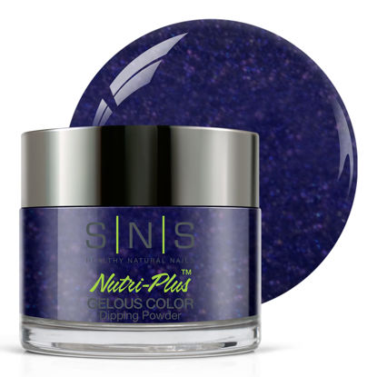 Picture of SNS Nail Dip Powder, Gelous Color Dipping Powder - 6 Degrees Of Separation (Blue, Cream Finish) - Long-Lasting Acrylic Nail Color Lasts 14 Days - Low Odor & No UV Lamp required - 1 oz