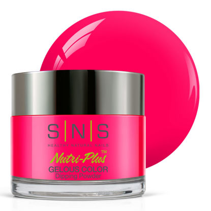 Picture of SNS Nail Dip Powder, Gelous Color Dipping Powder - Scorpio Punk (Red/Neon) - Long-Lasting Dip Powder Nail Color Lasts 14 Days - Low-Odor & No UV Lamp Required - 1 oz