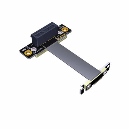 Picture of ADT-Link Dual 90Degree Right Angle PCIe 3.0 x1 to x1 Extension Cable R11SL-TL 8G/BPS High Speed PCI Express 1x Riser Card Ribbon Extender