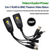 Picture of Bavmav Video Balun, BNC to RJ45, 2 Pairs HD-CVI/TVI/AHD(720P/960P/1080P/3MP/5MP) Passive Video Balun with Audio and Power Connector and RJ45 Data Transmitter BNC Twisted Pair (RJ45 5MP # 3 in 1)