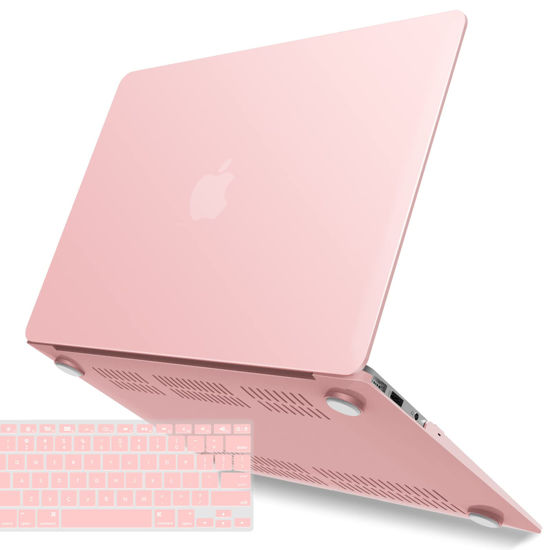 Picture of IBENZER Compatible with Old Version MacBook Air 13 Inch Case (2010-2017 Release). Models: A1466 / A1369, Plastic Hard Shell Case with Keyboard Cover for Mac Air 13, Rose Quartz, A1301RQ+1