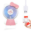 Picture of Portable Personal Small Desk Fan, Mini fans USB Battery operated Cute Kitty Cat Design, With Small Night Light And LED Colorful Atmosphere Light (Pink)