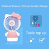 Picture of Portable Personal Small Desk Fan, Mini fans USB Battery operated Cute Kitty Cat Design, With Small Night Light And LED Colorful Atmosphere Light (Pink)