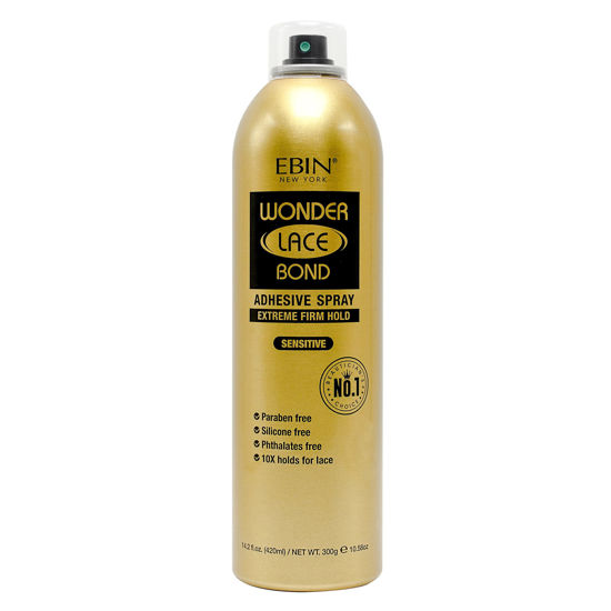 Picture of EBIN NEW YORK Wonder Lace Bond Adhesive Spray - Sensitive (Extreme Firm Hold), 14.2 fl. oz./ 400ml | Fast Drying, No Residue, No Build up, Powerful Hold, All-Day Hold, Daily Wig Application