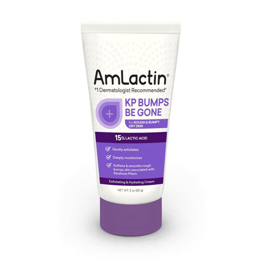 Picture of AmLactin KP Bumps Be Gone - 3 oz Keratosis Pilaris Moisturizing Cream with 15% Lactic Acid - Exfoliator and Moisturizer for Dry, Rough and Bumpy Skin (Packaging May Vary)