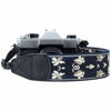 Picture of PADWA Camera Strap - 2" Retro Jacquard Embroidery Multi-pattern Camera Straps Adjustable,Wide Camera Neck/Shoulder Strap with Genuine Leather Head for All DSLR/SLR Cameras(Dark Blue Jacquard)