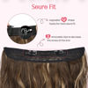 Picture of HOOJIH Wire Hair Extensions with 2 Removable Clips 20 Inch Wavy Curly Ombre Wire Hair Invisiable Transparent Wire Hair Extensions Hairpieces for Women - Brown with Honey Blonde Highlights