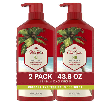 Picture of Old Spice Fiji 2-in-1 Shampoo and Conditioner for Men, 21.9 Fl Oz Each, Twin Pack