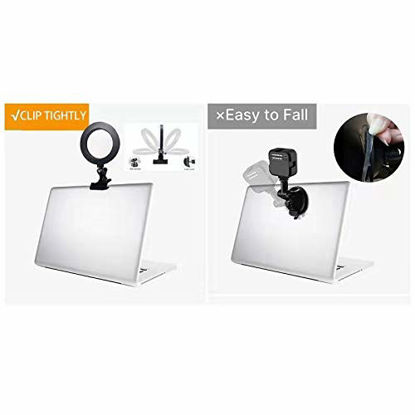 Picture of Laptop Selfie Light for Video Conference - 2M Long Cable 6.3" Led Ring Light USB Powered, Extendable Tripod Zoom Meeting Webcam Desk Lamp, 3 Color 10 Adjustable Brightness Remote Work TikTok Broadcast