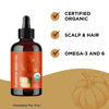 Picture of Certified Organic Pure Pumpkin Seed Oil for Damaged Hair And Growth Dry Skin and Anti Aging Serum, Naturally Occurring Biotin and Zinc