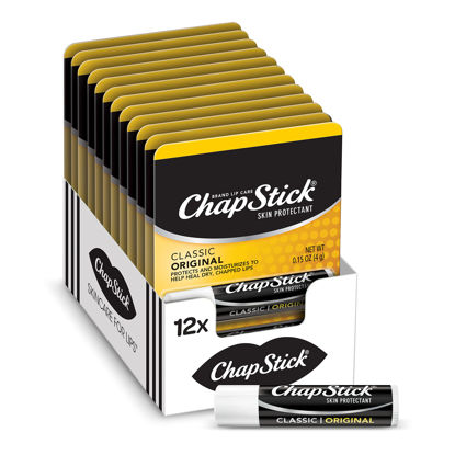 Picture of ChapStick Classic Original Lip Balm Tubes, Lip Care - 0.15 Oz (Pack of 12)