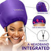 Picture of Bonnet Hair Dryer w/A Headband Integrated That Reduces Heat Around Ears & Neck - Hair Dryer Diffuser Cap for Hair Dryer Curly Hair, Speeds Up Drying Time, Deep Conditioning at Home - Large (Purple)