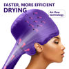 Picture of Bonnet Hair Dryer w/A Headband Integrated That Reduces Heat Around Ears & Neck - Hair Dryer Diffuser Cap for Hair Dryer Curly Hair, Speeds Up Drying Time, Deep Conditioning at Home - Large (Purple)