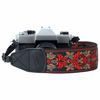 Picture of Red Woven Vintage Camera Strap For All DSLR Camera - Embroidered Christmas Gift, Universal Neck & Shoulder Strap Adjustable, Floral Pattern, Great Photographer Stocking Stuffer for Photographers