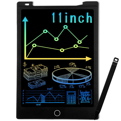 Picture of JONZOO LCD Writing Tablet 11 inch, Erasable Writing Drawing Board Doodle Pads with Magnets, Electronic Drawing Tablet Writing Board for Kids Adults at Home School Office (Black)