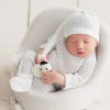 Picture of Newborn Baby Photo Shoot Props Girl Boy Crochet Knit Hat Costume Stripe Hat Pants Overalls Photography Props (off white)