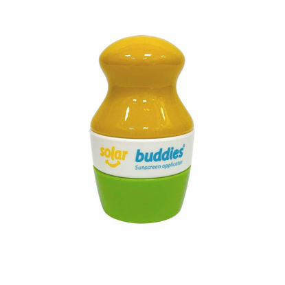 Picture of Single Green Solar Buddies Refillable Roll On Sponge Applicator For Kids, Adults, Families, Travel Size Holds 100ml Travel Friendly for Sunscreen, Suncream and Lotions (Green)